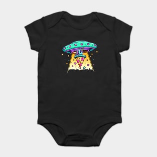 Funny Pizza Unicorn Ufo Baby Bodysuit